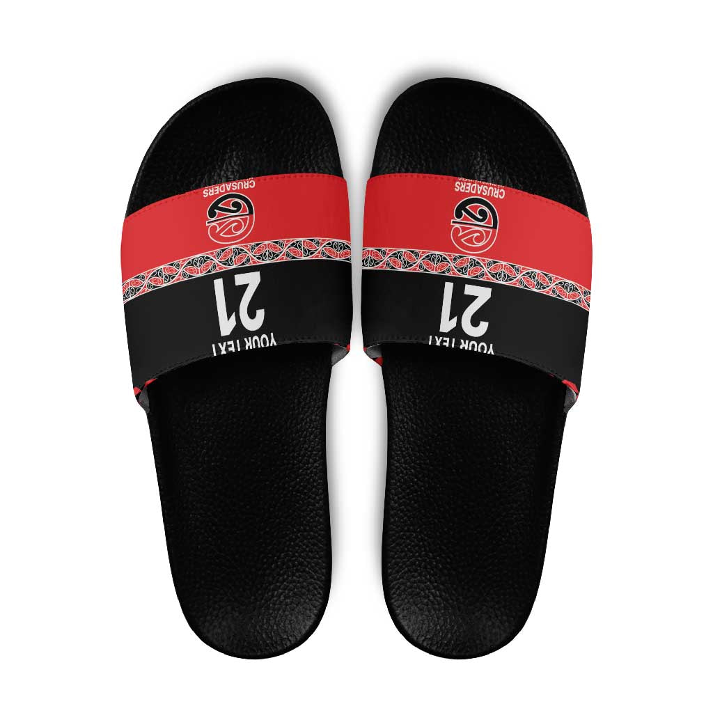 New Zealand Rugby Pacific Custom Slide Sandals Whatumoana Maori Kowhaiwhai Pattern - Polynesian Pride
