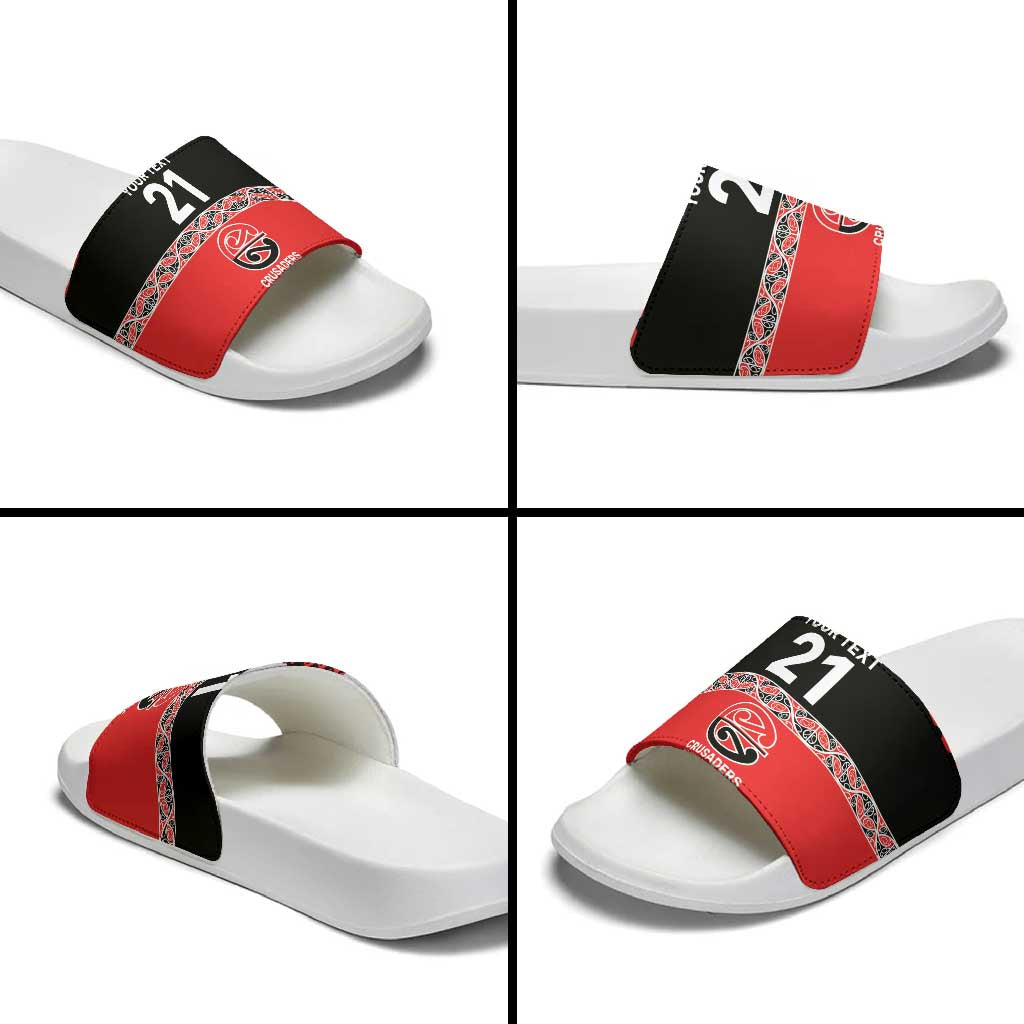 New Zealand Rugby Pacific Custom Slide Sandals Whatumoana Maori Kowhaiwhai Pattern - Polynesian Pride