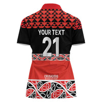 New Zealand Rugby Pacific Custom Women Polo Shirt Whatumoana Maori Kowhaiwhai Pattern LT9 - Polynesian Pride