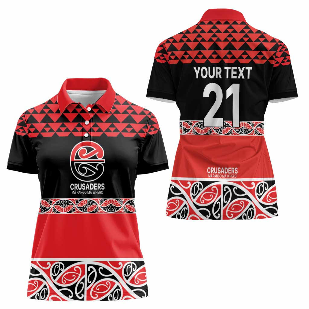 New Zealand Rugby Pacific Custom Women Polo Shirt Whatumoana Maori Kowhaiwhai Pattern LT9 - Polynesian Pride