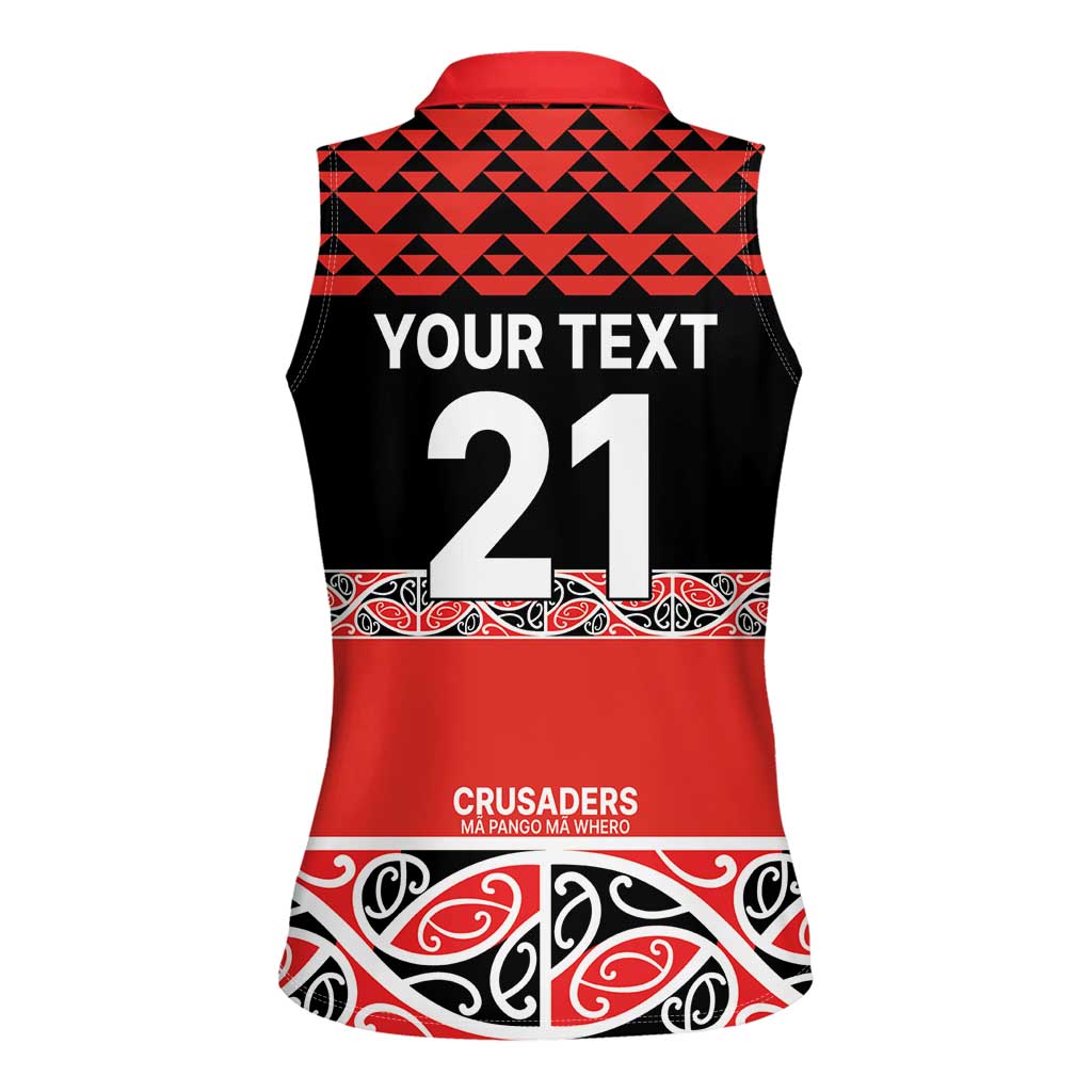 New Zealand Rugby Pacific Custom Women Sleeveless Polo Shirt Whatumoana Maori Kowhaiwhai Pattern LT9 - Polynesian Pride