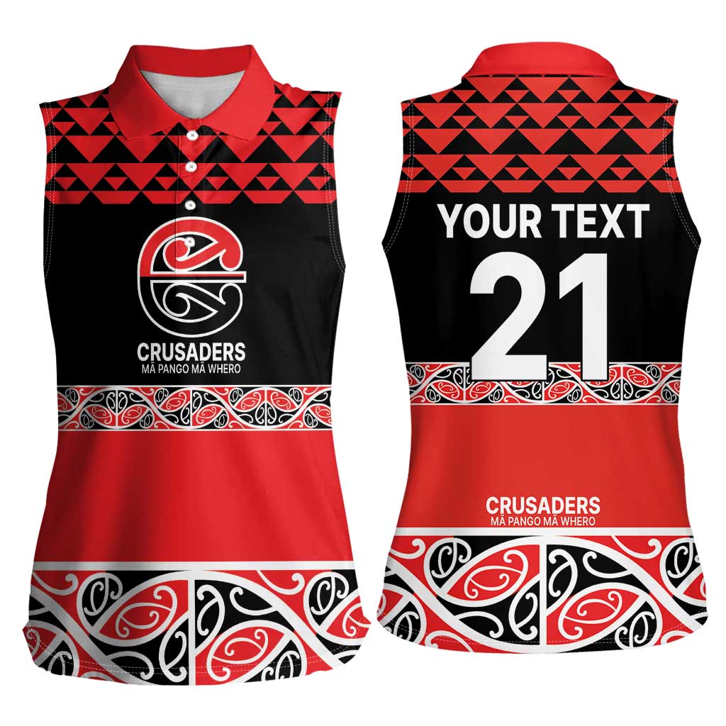 New Zealand Rugby Pacific Custom Women Sleeveless Polo Shirt Whatumoana Maori Kowhaiwhai Pattern LT9 - Polynesian Pride