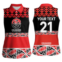 New Zealand Rugby Pacific Custom Women Sleeveless Polo Shirt Whatumoana Maori Kowhaiwhai Pattern LT9 - Polynesian Pride