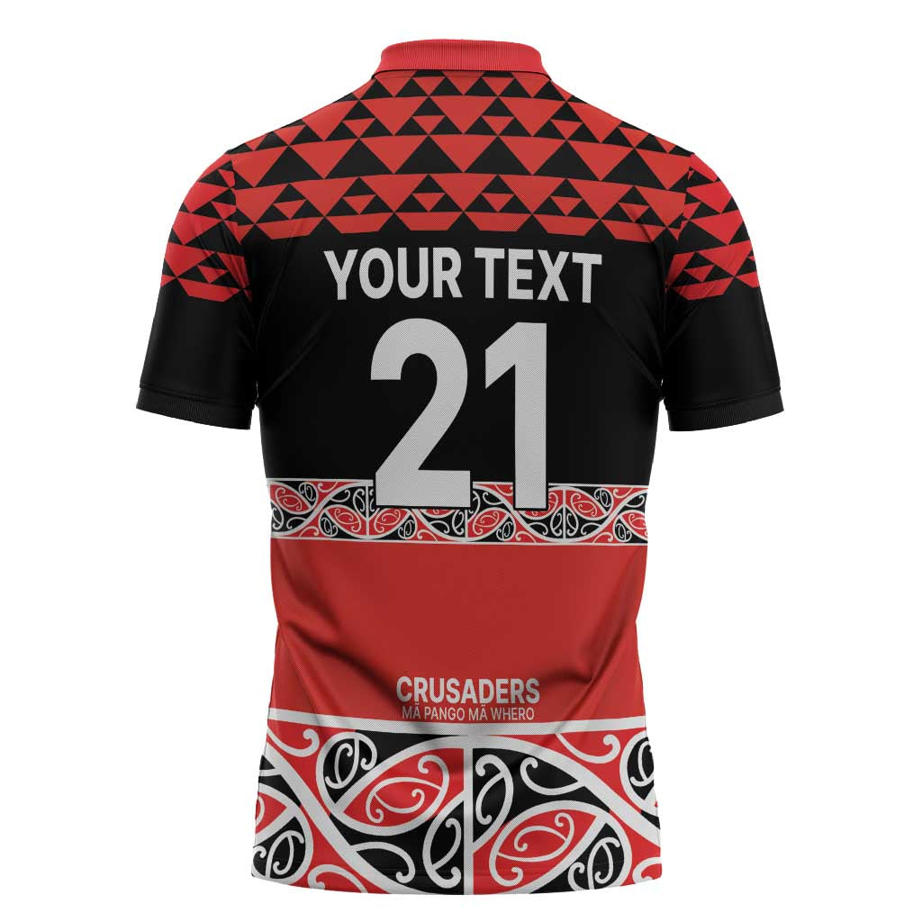 New Zealand Rugby Pacific Custom Zipper Polo Shirt Whatumoana Maori Kowhaiwhai Pattern LT9 - Polynesian Pride