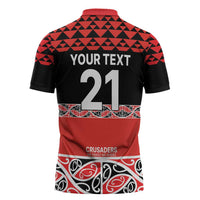 New Zealand Rugby Pacific Custom Zipper Polo Shirt Whatumoana Maori Kowhaiwhai Pattern LT9 - Polynesian Pride