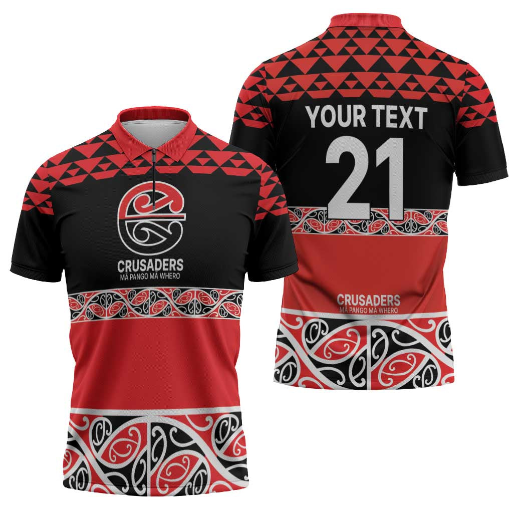 New Zealand Rugby Pacific Custom Zipper Polo Shirt Whatumoana Maori Kowhaiwhai Pattern LT9 - Polynesian Pride