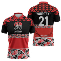 New Zealand Rugby Pacific Custom Zipper Polo Shirt Whatumoana Maori Kowhaiwhai Pattern LT9 - Polynesian Pride