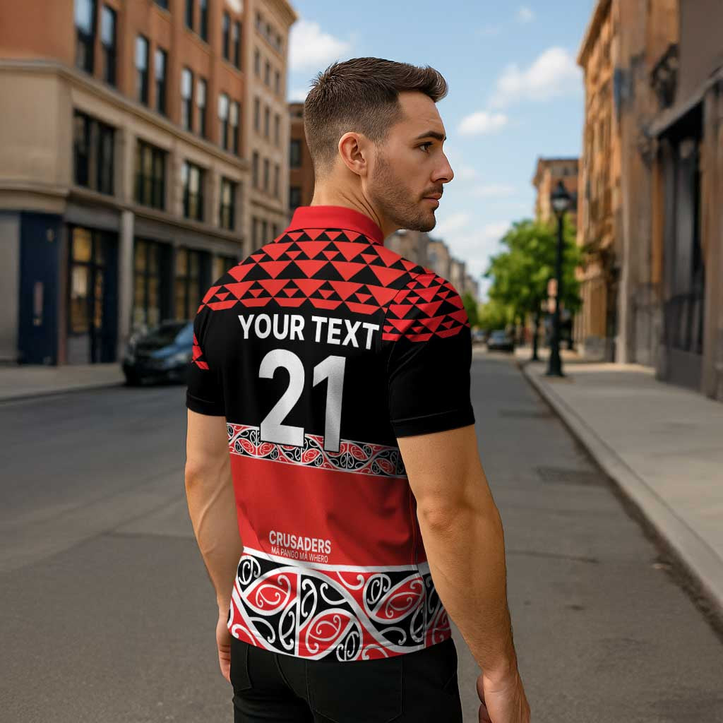 New Zealand Rugby Pacific Custom Zipper Polo Shirt Whatumoana Maori Kowhaiwhai Pattern LT9 - Polynesian Pride
