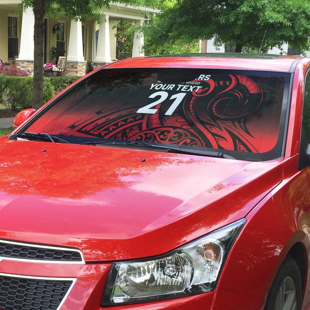 New Zealand Rugby Pacific Custom Auto Sun Shade Whatumoana Maori Tribal Tattoo LT9 - Polynesian Pride