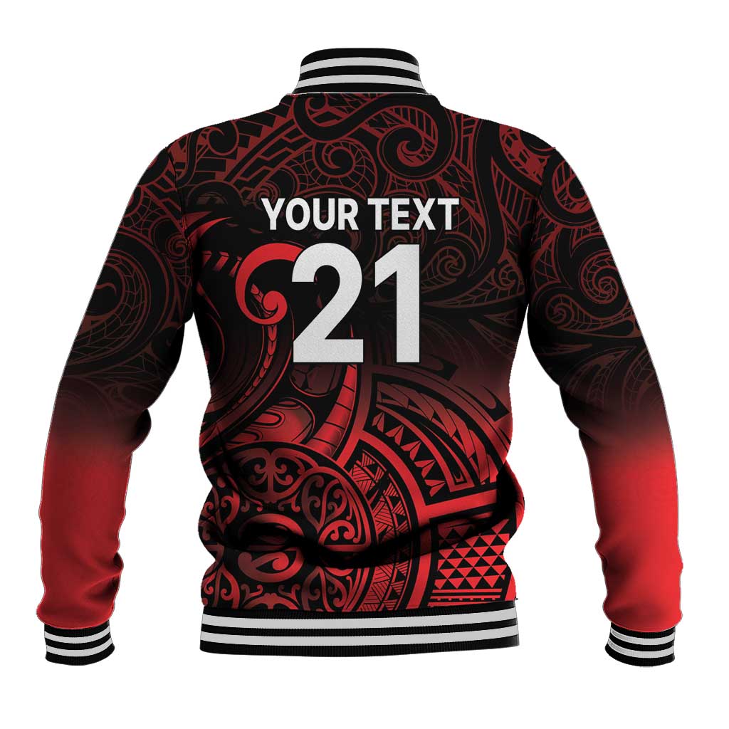 New Zealand Rugby Pacific Custom Baseball Jacket Whatumoana Maori Tribal Tattoo