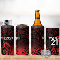 New Zealand Rugby Pacific Custom 4 in 1 Can Cooler Tumbler Whatumoana Maori Tribal Tattoo LT9 - Polynesian Pride