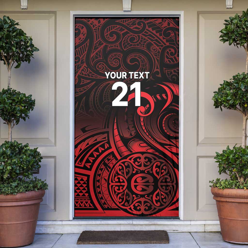New Zealand Rugby Pacific Custom Door Cover Whatumoana Maori Tribal Tattoo LT9 Gold - Polynesian Pride