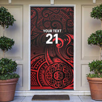 New Zealand Rugby Pacific Custom Door Cover Whatumoana Maori Tribal Tattoo LT9 Gold - Polynesian Pride