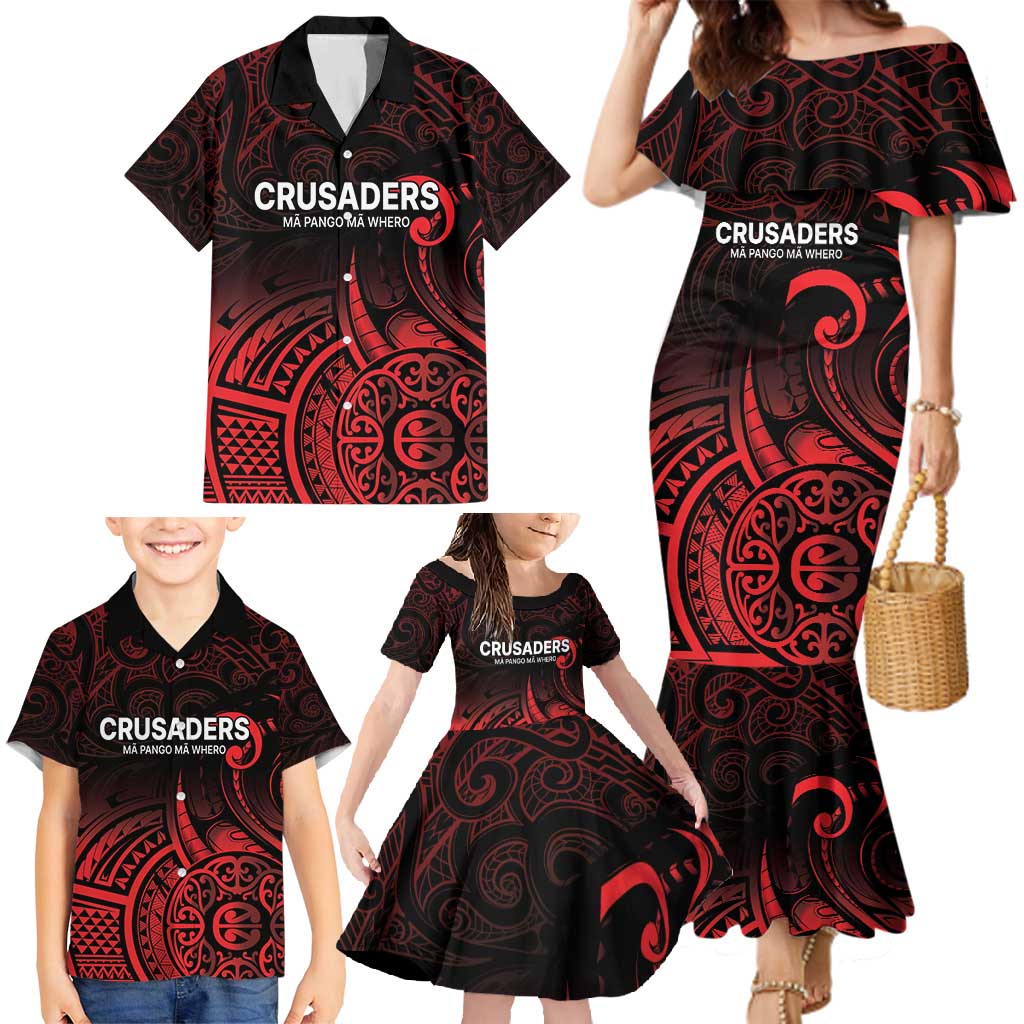 New Zealand Rugby Pacific Custom Family Matching Mermaid Dress and Hawaiian Shirt Whatumoana Maori Tribal Tattoo