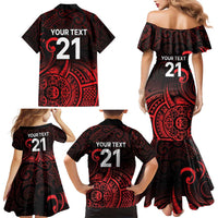 New Zealand Rugby Pacific Custom Family Matching Mermaid Dress and Hawaiian Shirt Whatumoana Maori Tribal Tattoo LT9 - Polynesian Pride