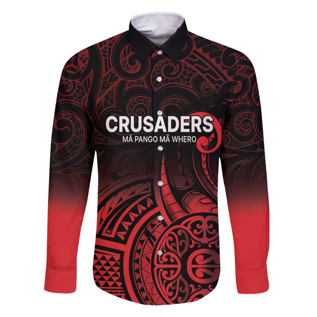 New Zealand Rugby Pacific Custom Family Matching Off Shoulder Maxi Dress and Hawaiian Shirt Whatumoana Maori Tribal Tattoo LT9 Dad's Shirt - Long Sleeve Gold - Polynesian Pride