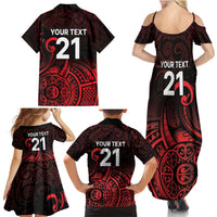 New Zealand Rugby Pacific Custom Family Matching Summer Maxi Dress and Hawaiian Shirt Whatumoana Maori Tribal Tattoo LT9 - Polynesian Pride