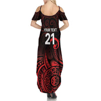 New Zealand Rugby Pacific Custom Family Matching Summer Maxi Dress and Hawaiian Shirt Whatumoana Maori Tribal Tattoo LT9 - Polynesian Pride