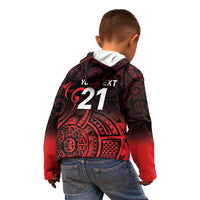 New Zealand Rugby Pacific Custom Kid Hoodie Whatumoana Maori Tribal Tattoo LT9 - Polynesian Pride