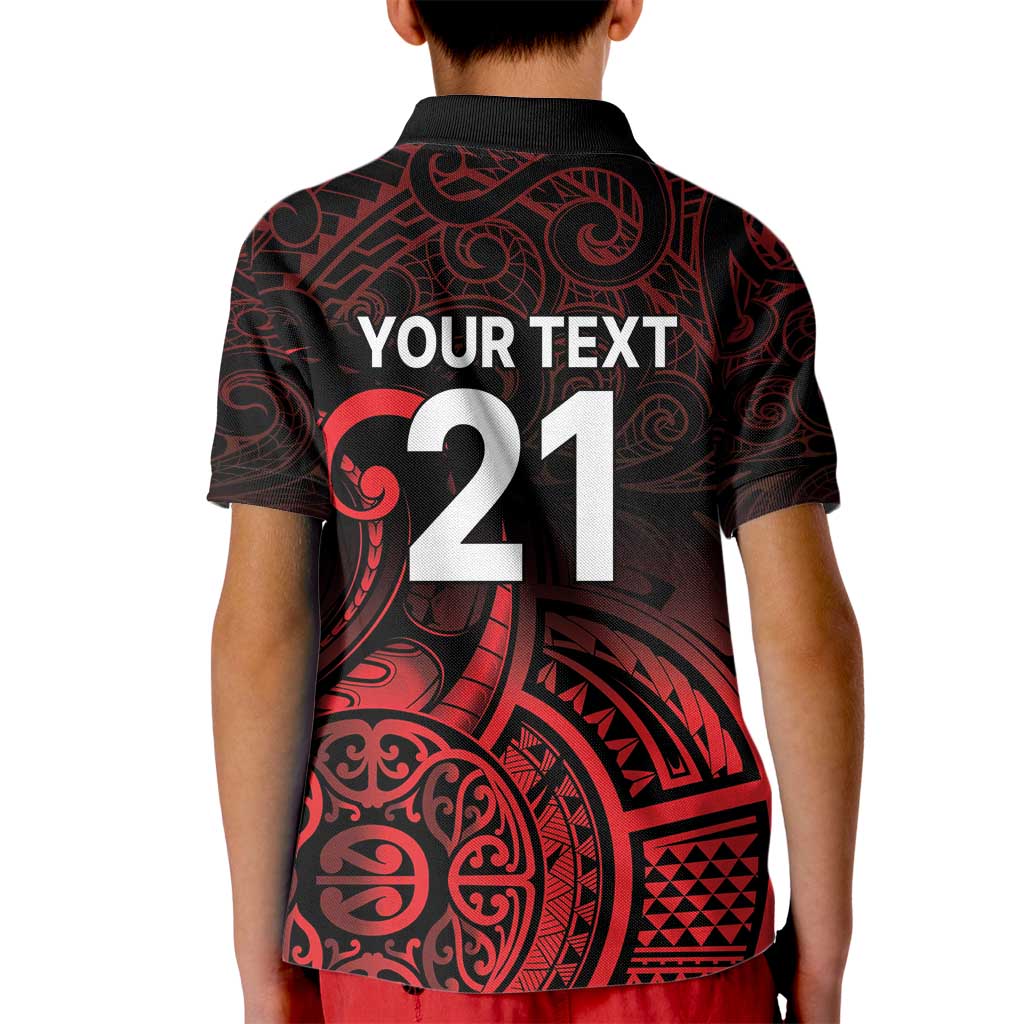 New Zealand Rugby Pacific Custom Kid Polo Shirt Whatumoana Maori Tribal Tattoo LT9 - Polynesian Pride