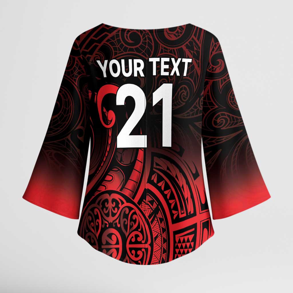 New Zealand Rugby Pacific Custom Kimono Sleeve Blouse Whatumoana Maori Tribal Tattoo LT9 - Polynesian Pride