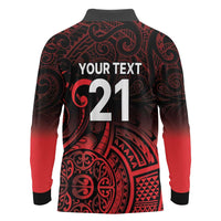 New Zealand Rugby Pacific Custom Long Sleeve Polo Shirt Whatumoana Maori Tribal Tattoo LT9 - Polynesian Pride