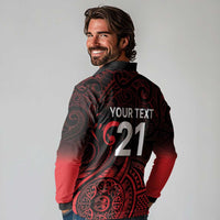 New Zealand Rugby Pacific Custom Long Sleeve Polo Shirt Whatumoana Maori Tribal Tattoo LT9 - Polynesian Pride