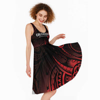 New Zealand Rugby Pacific Custom Midi Dress Whatumoana Maori Tribal Tattoo LT9 - Polynesian Pride
