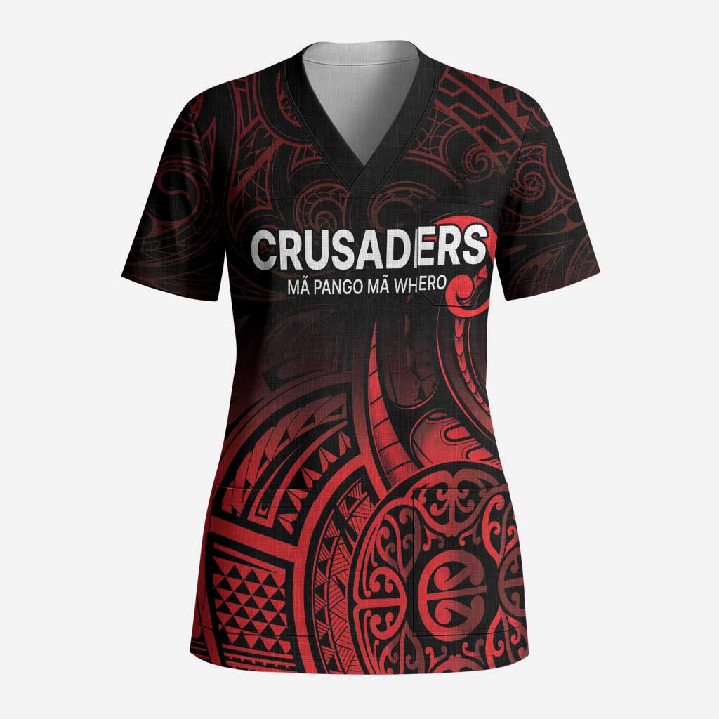 New Zealand Rugby Pacific Custom Scrub Top Whatumoana Maori Tribal Tattoo - Polynesian Pride