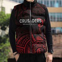 New Zealand Rugby Pacific Custom Sleeveless Puffer Jacket Whatumoana Maori Tribal Tattoo - Polynesian Pride