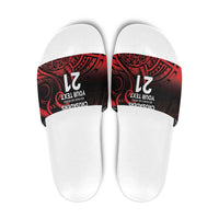 New Zealand Rugby Pacific Custom Slide Sandals Whatumoana Maori Tribal Tattoo LT9 Gold - Polynesian Pride