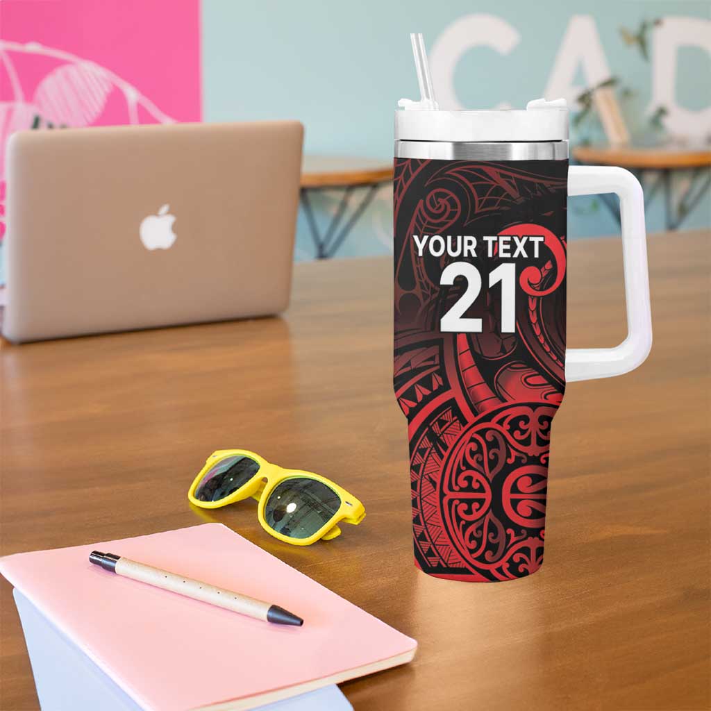 New Zealand Rugby Pacific Custom Tumbler With Handle Whatumoana Maori Tribal Tattoo LT9 - Polynesian Pride