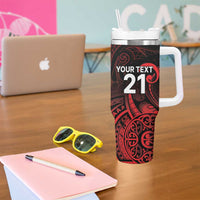 New Zealand Rugby Pacific Custom Tumbler With Handle Whatumoana Maori Tribal Tattoo LT9 - Polynesian Pride