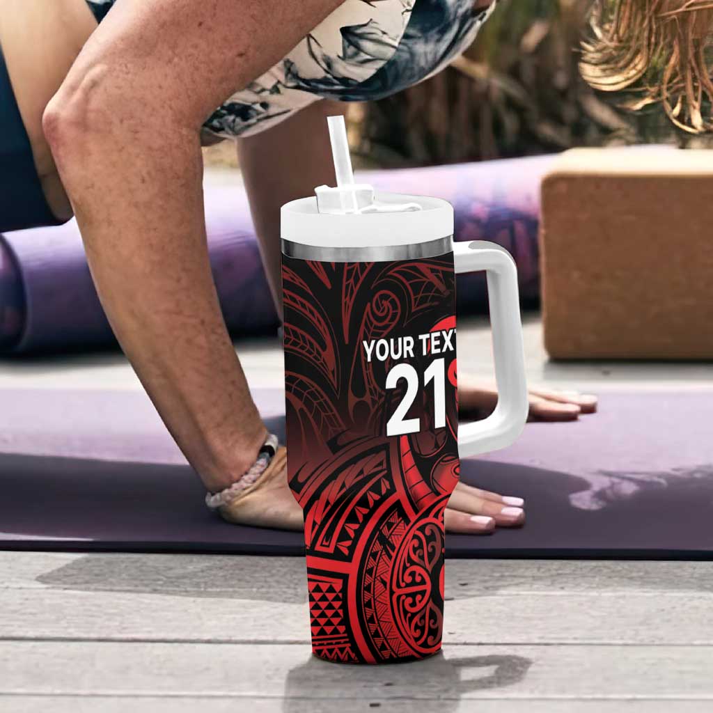 New Zealand Rugby Pacific Custom Tumbler With Handle Whatumoana Maori Tribal Tattoo LT9 - Polynesian Pride
