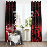 New Zealand Rugby Pacific Custom Window Curtain Whatumoana Maori Tribal Tattoo LT9 - Polynesian Pride