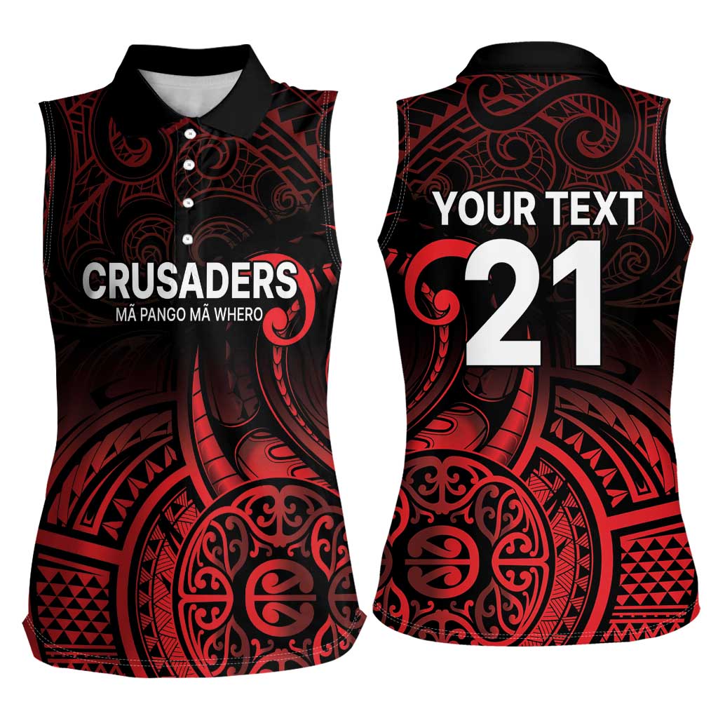 New Zealand Rugby Pacific Custom Women Sleeveless Polo Shirt Whatumoana Maori Tribal Tattoo LT9 - Polynesian Pride