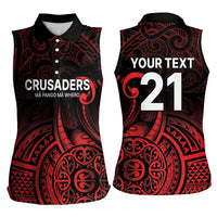 New Zealand Rugby Pacific Custom Women Sleeveless Polo Shirt Whatumoana Maori Tribal Tattoo LT9 - Polynesian Pride