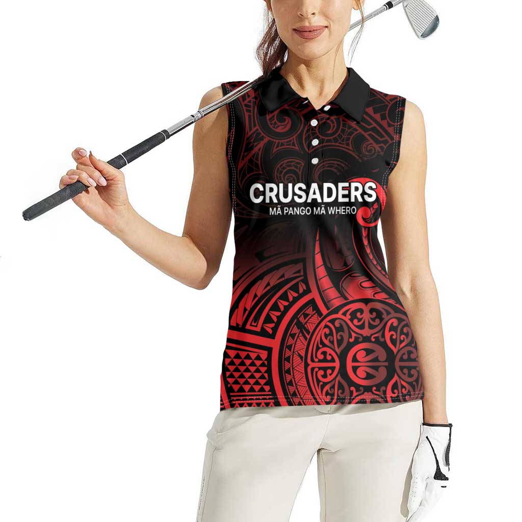 New Zealand Rugby Pacific Custom Women Sleeveless Polo Shirt Whatumoana Maori Tribal Tattoo LT9 - Polynesian Pride
