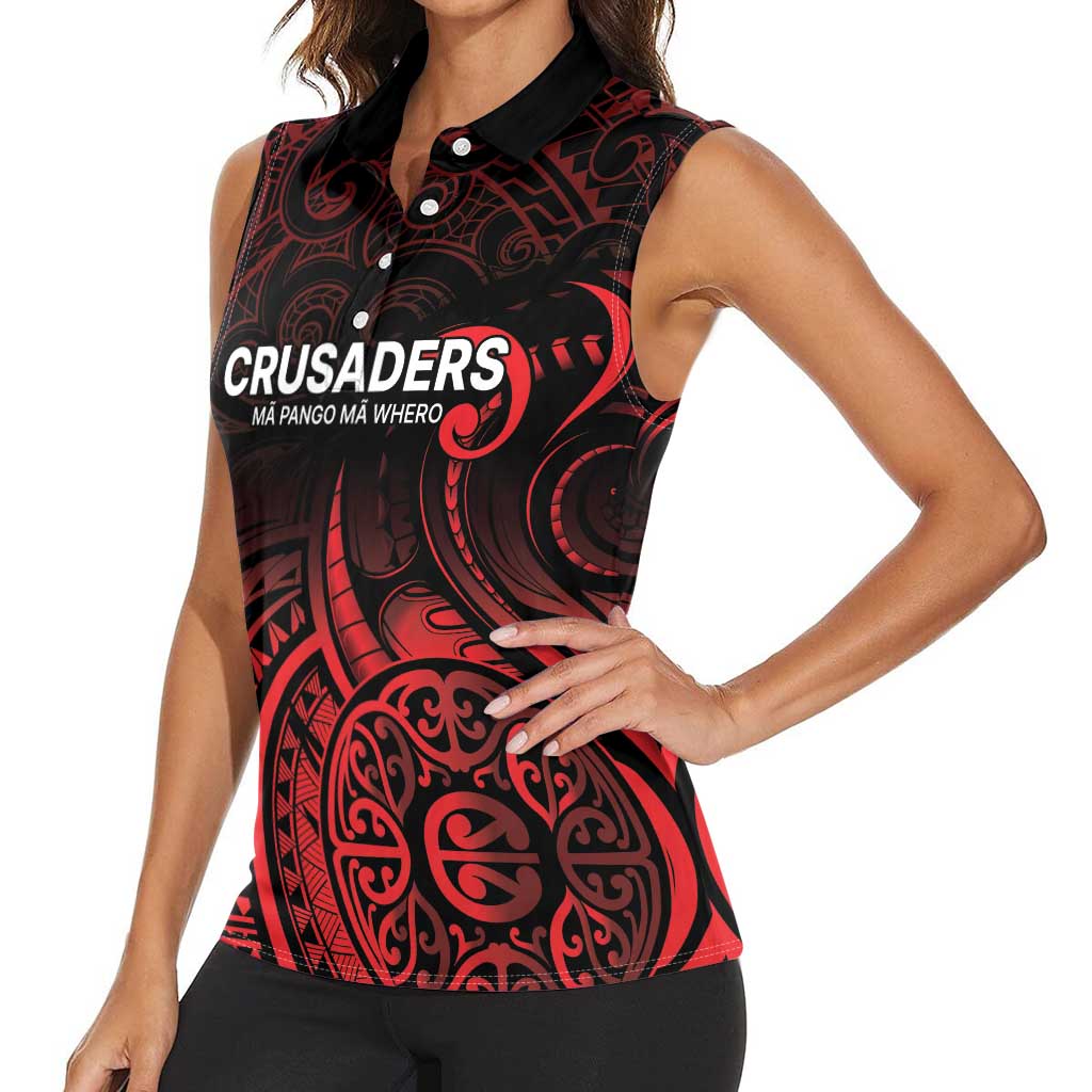 New Zealand Rugby Pacific Custom Women Sleeveless Polo Shirt Whatumoana Maori Tribal Tattoo LT9 - Polynesian Pride