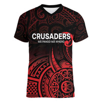 New Zealand Rugby Pacific Custom Women V-Neck T-Shirt Whatumoana Maori Tribal Tattoo LT9 Female Gold - Polynesian Pride