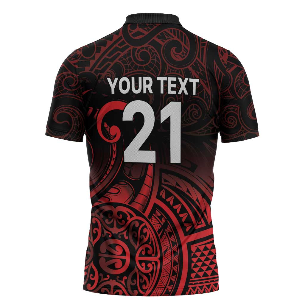 New Zealand Rugby Pacific Custom Zipper Polo Shirt Whatumoana Maori Tribal Tattoo LT9 - Polynesian Pride