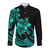 Polynesian Pride Plumeria Flowers Long Sleeve Button Shirt Polynesian Tribal Aqua Vibe LT9 Unisex Aqua - Polynesian Pride