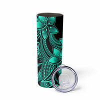 Polynesian Tribal Plumeria Flowers Skinny Tumbler Aqua Vibe LT9 - Polynesian Pride