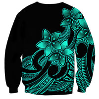 Polynesian Pride Plumeria Flowers Sweatshirt Polynesian Tribal Aqua Vibe LT9 - Polynesian Pride