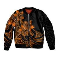 Polynesian Pride Plumeria Flowers Bomber Jacket Polynesian Tribal Gold Vibe LT9 Unisex Gold - Polynesian Pride