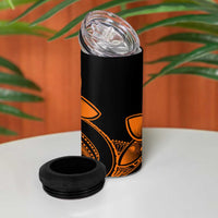 Polynesian Tribal Plumeria Flowers 4 in 1 Can Cooler Tumbler Gold Vibe LT9 - Polynesian Pride