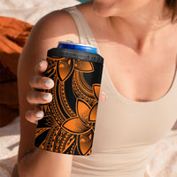 Polynesian Tribal Plumeria Flowers 4 in 1 Can Cooler Tumbler Gold Vibe LT9 - Polynesian Pride
