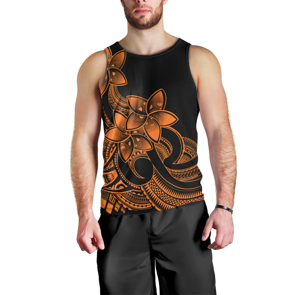 Polynesian Pride Plumeria Flowers Men Tank Top Polynesian Tribal Gold Vibe LT9 - Polynesian Pride