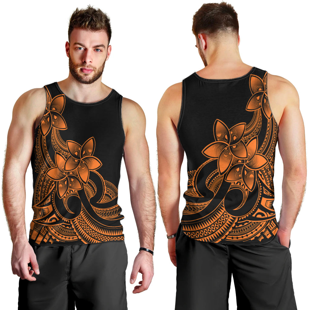 Polynesian Pride Plumeria Flowers Men Tank Top Polynesian Tribal Gold Vibe LT9 - Polynesian Pride