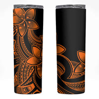 Polynesian Tribal Plumeria Flowers Skinny Tumbler Gold Vibe LT9 Gold - Polynesian Pride